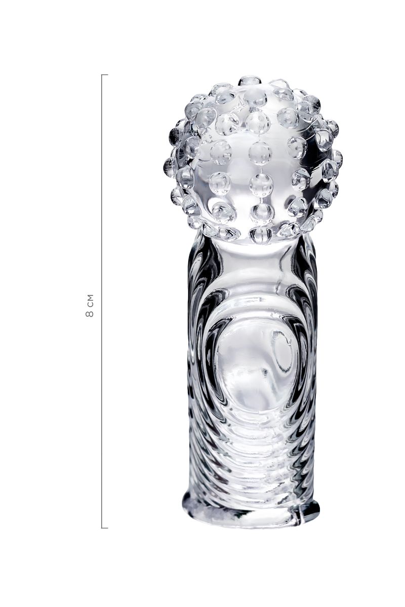 Прозрачная рельефная насадка на палец Ricol - 8 см. 8