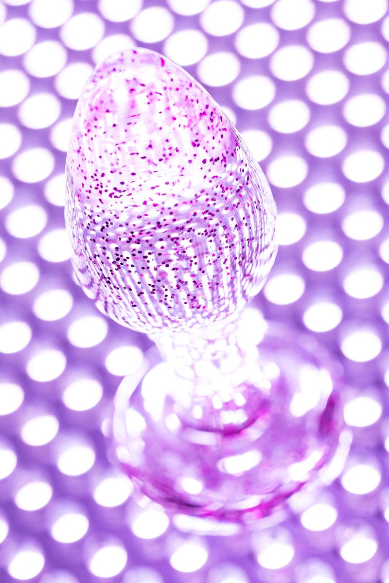 Фиолетовая акриловая анальная втулка - 8 см. 11