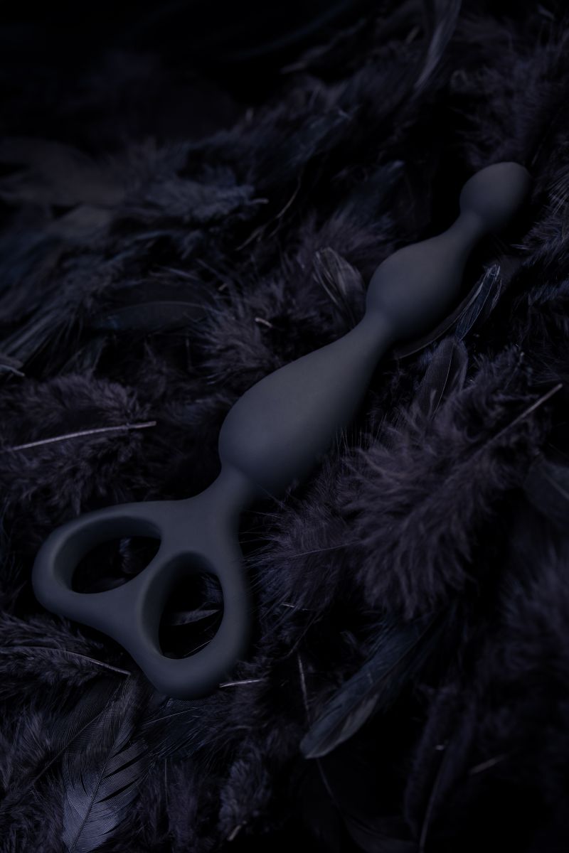 Черная анальная цепочка Aquilae - 18 см. 11