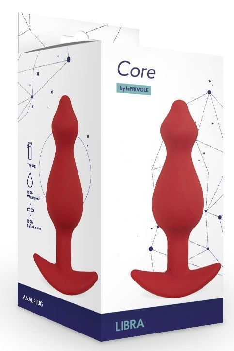Бордовая анальная пробка Libra M - 11,3 см. 2