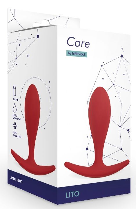 Бордовая анальная пробка Lito M - 8,9 см. 3
