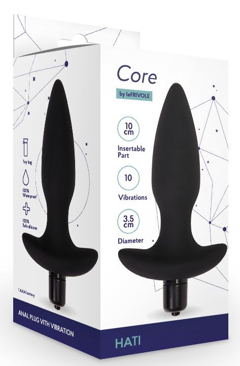 Черная анальная вибропробка Hati - 14,5 см. 2