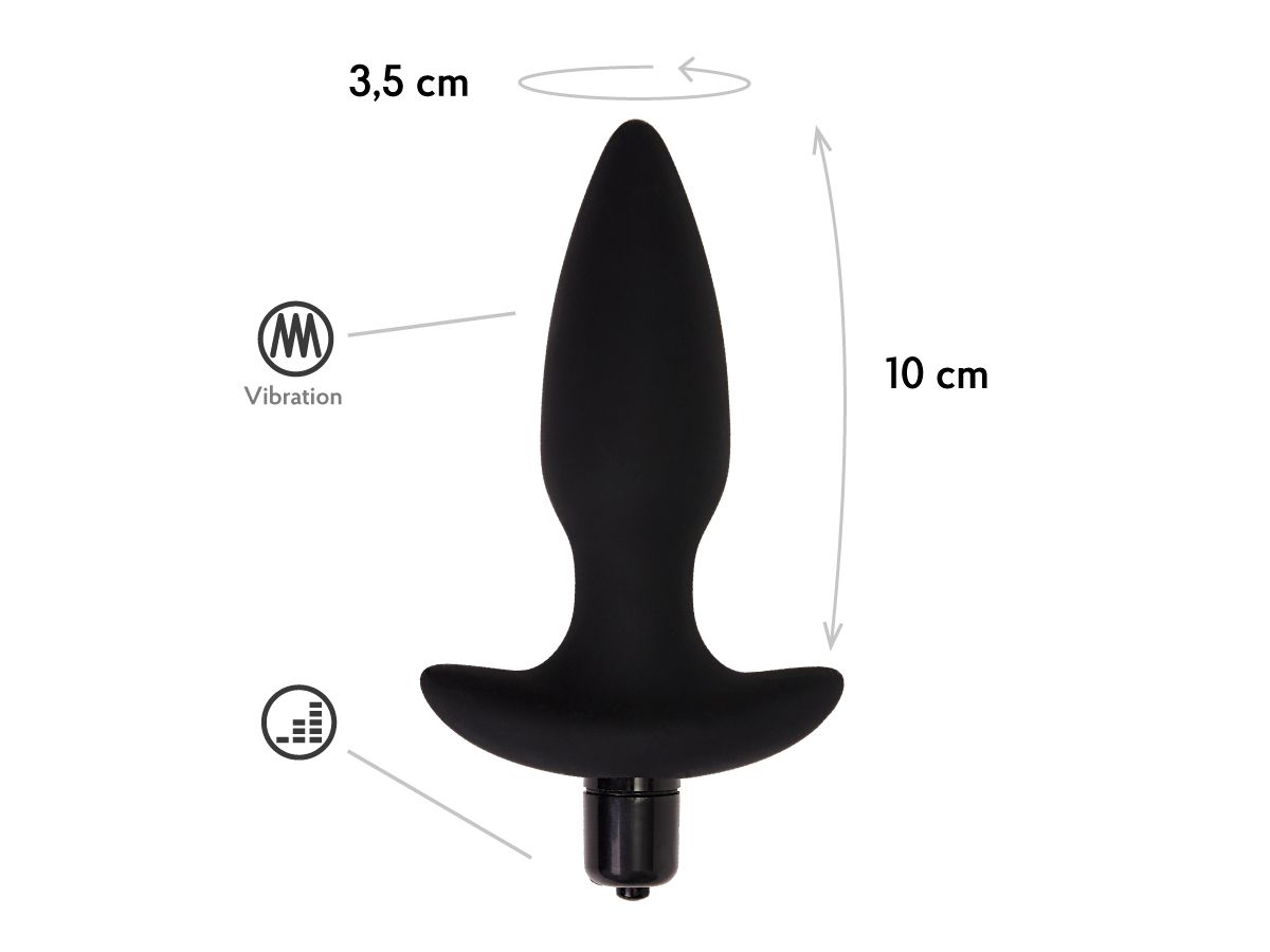 Черная анальная вибропробка Hati - 14,5 см. 3