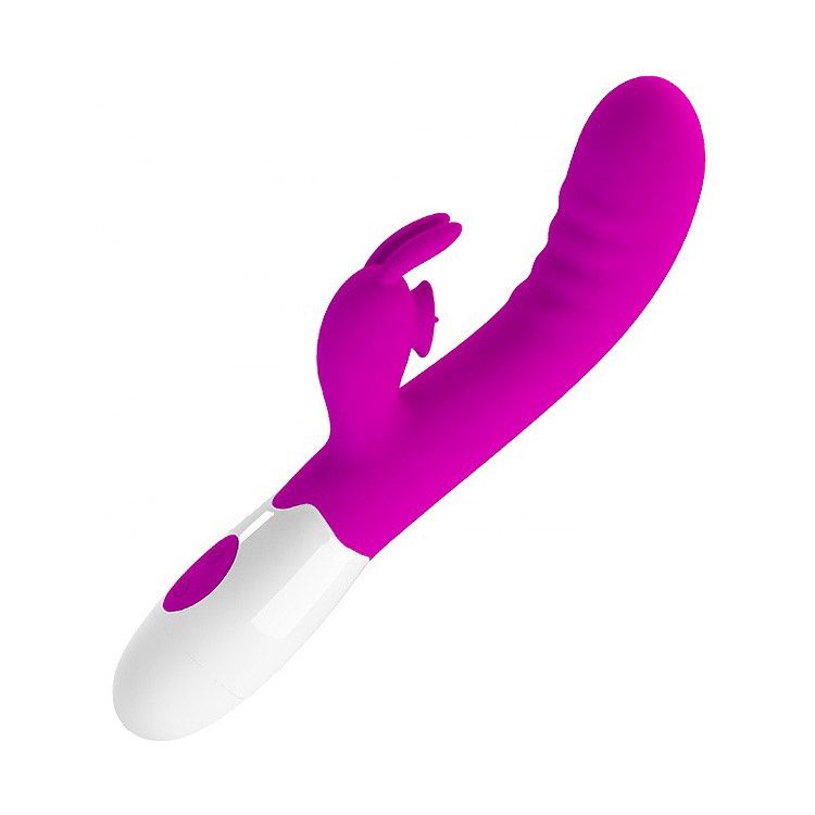 Лиловый вибромассажёр-кролик Cerberus - 21 см. 6