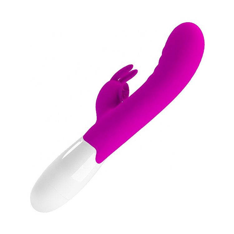 Лиловый вибромассажёр-кролик Cerberus - 21 см. 1