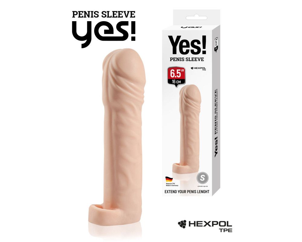 Телесная насадка-удлинитель со вставкой размера L - 16 см. 1