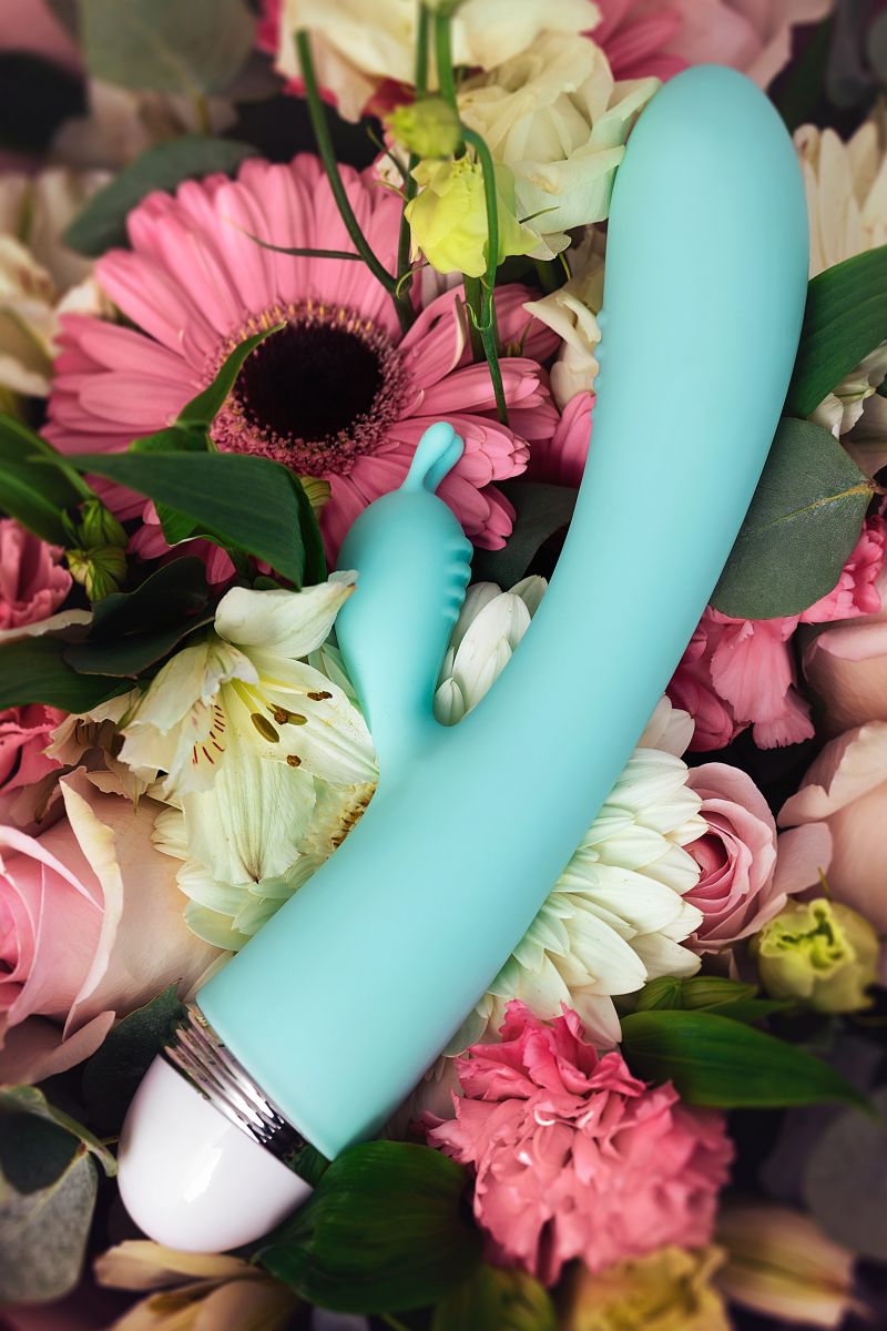 Мятный вибратор-кролик Iris - 22 см. 14