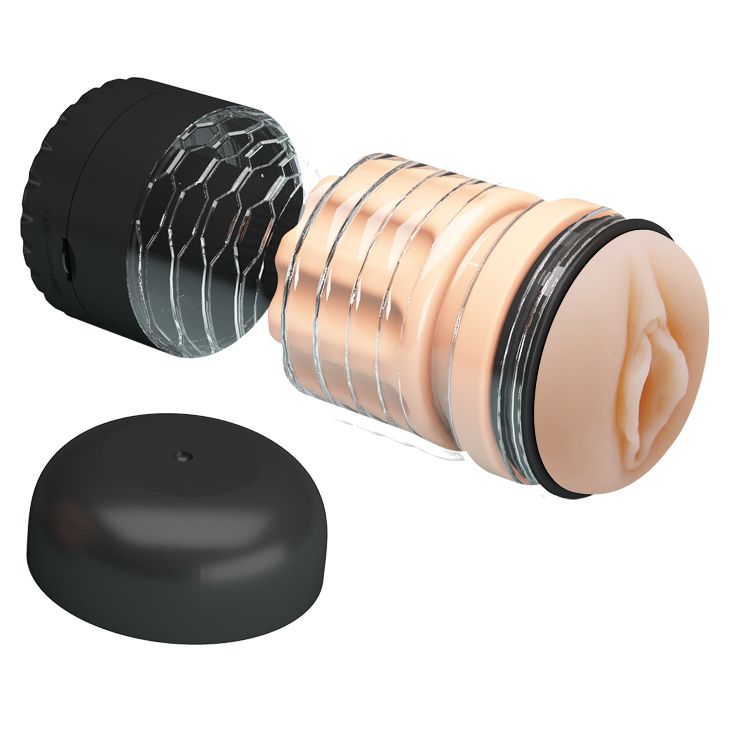 Вибромастурбатор-вагина Emily в черной колбе 5