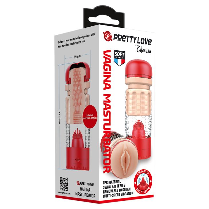 Вибромастурбатор-вагина Emily в красной колбе 11