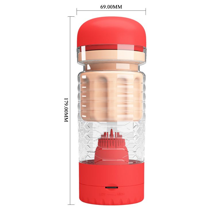 Вибромастурбатор-вагина Emily в красной колбе 8