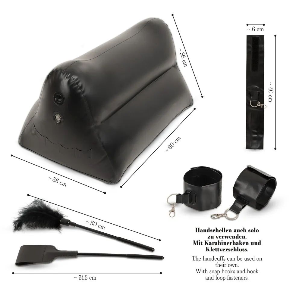 Надувная любовная подушка Portable Triangle Cushion с аксессуарами 7