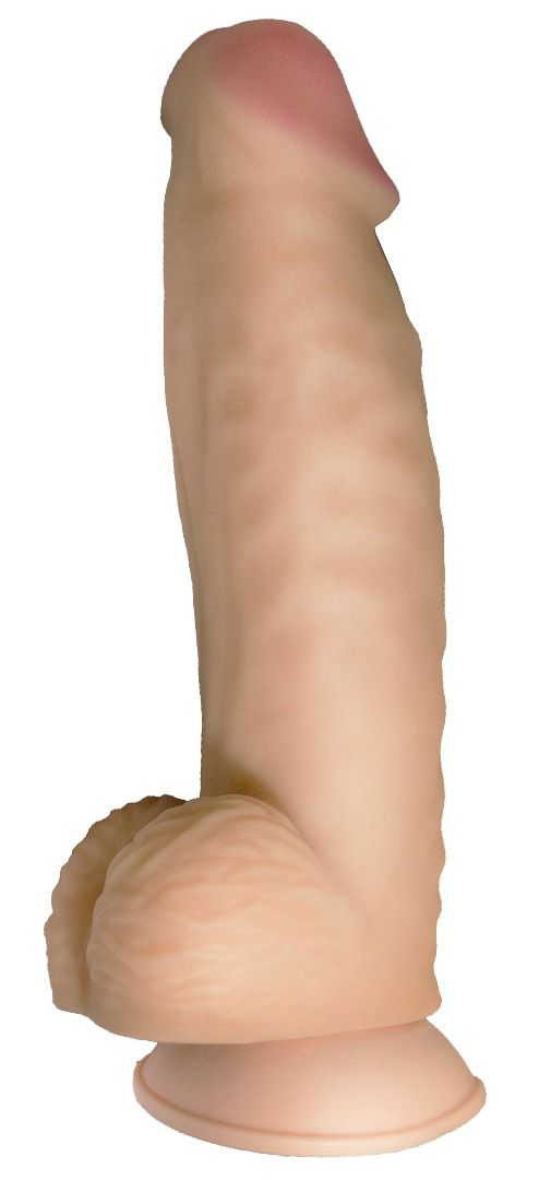 Телесный реалистичный фаллоимитатор на черных трусиках Real Big Strap-On - 34,5 см. 2