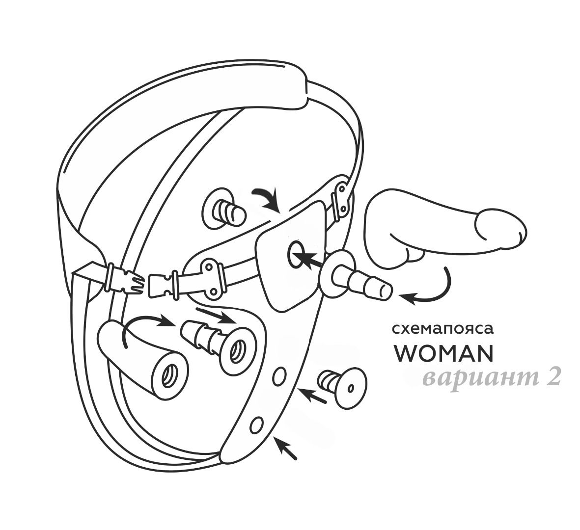 Реалистичный страпон Woman Midi с вагинальной пробкой - 19 см. 10