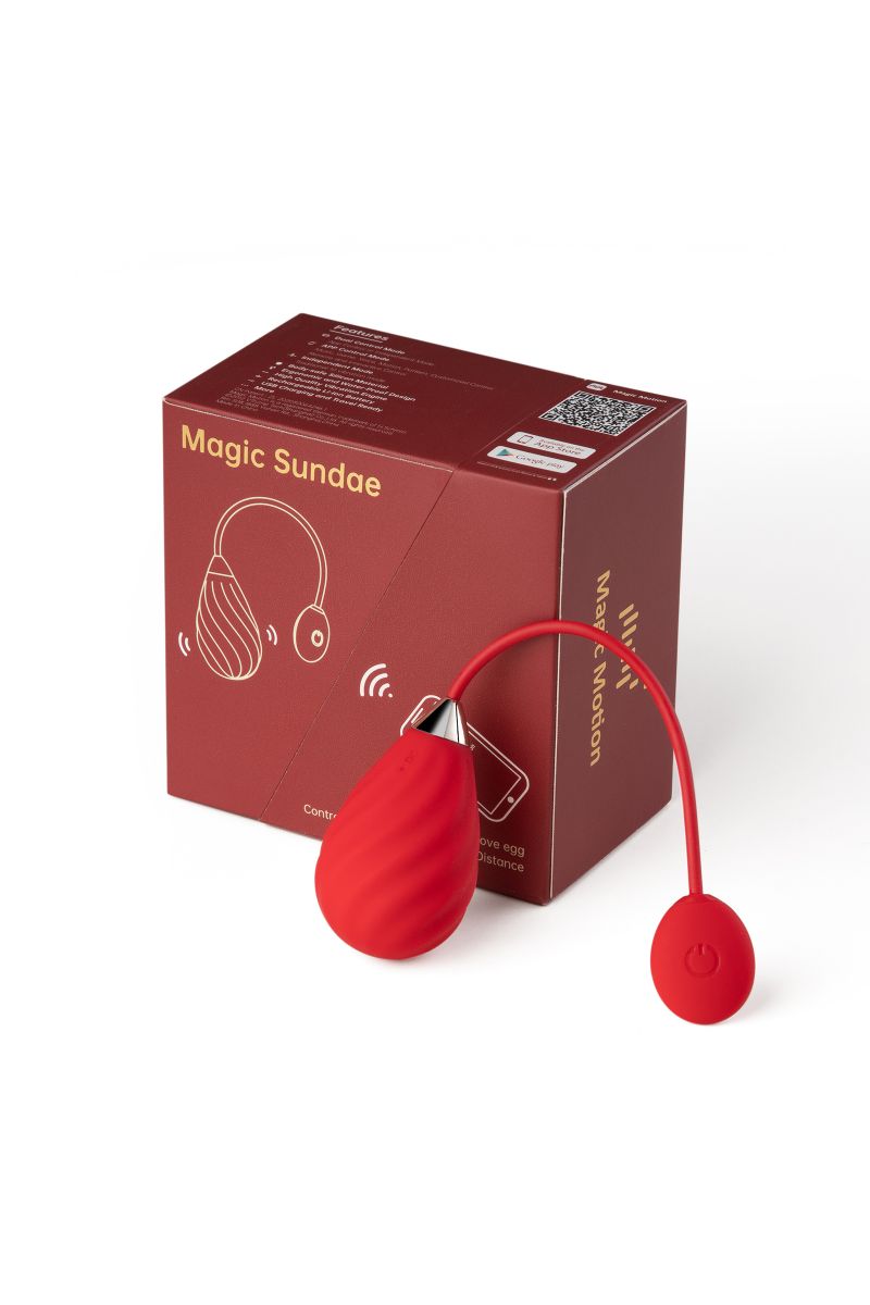 Красное виброяйцо Magic Motion Sundae 3