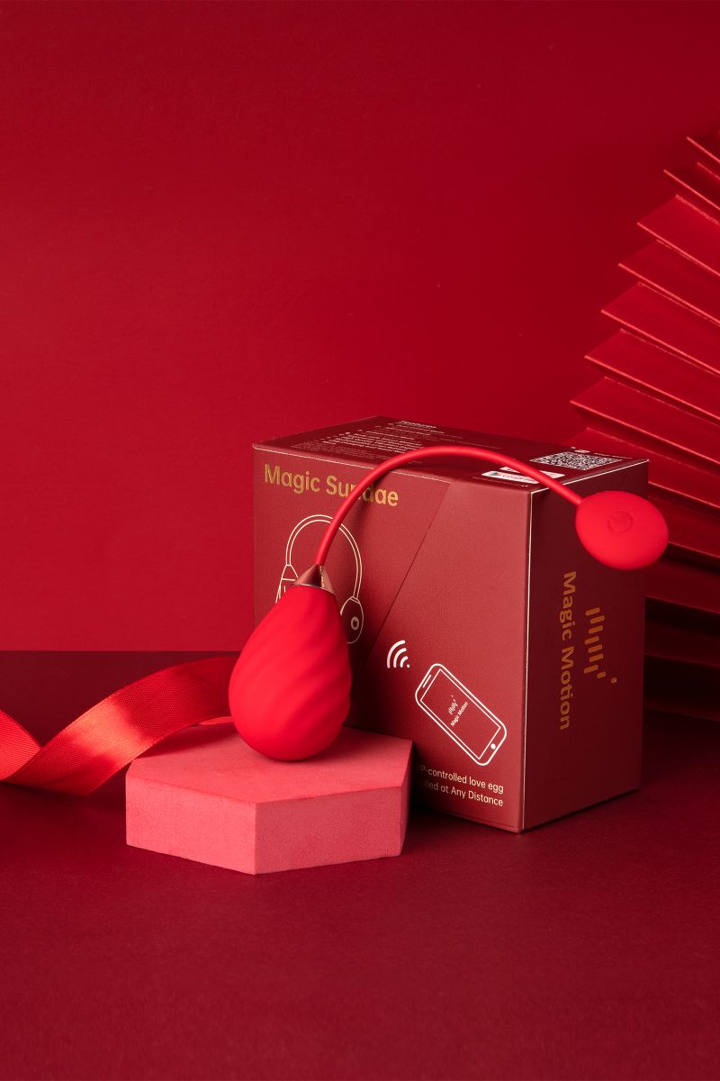 Красное виброяйцо Magic Motion Sundae 7