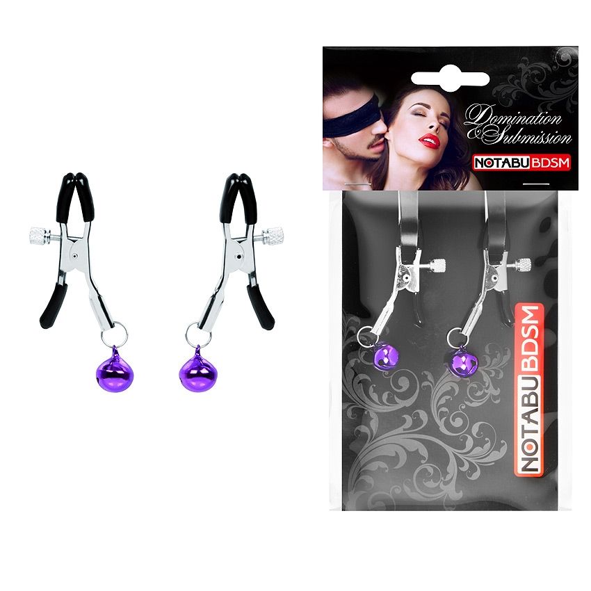 Оригинальные зажимы на соски с фиолетовыми шариками 2