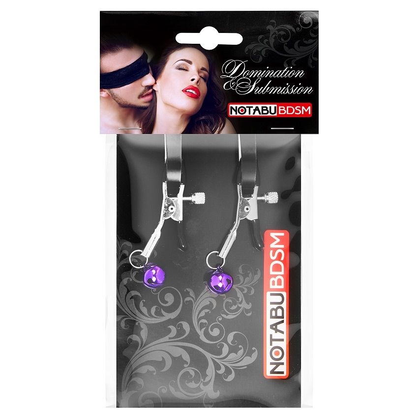 Оригинальные зажимы на соски с фиолетовыми шариками 3