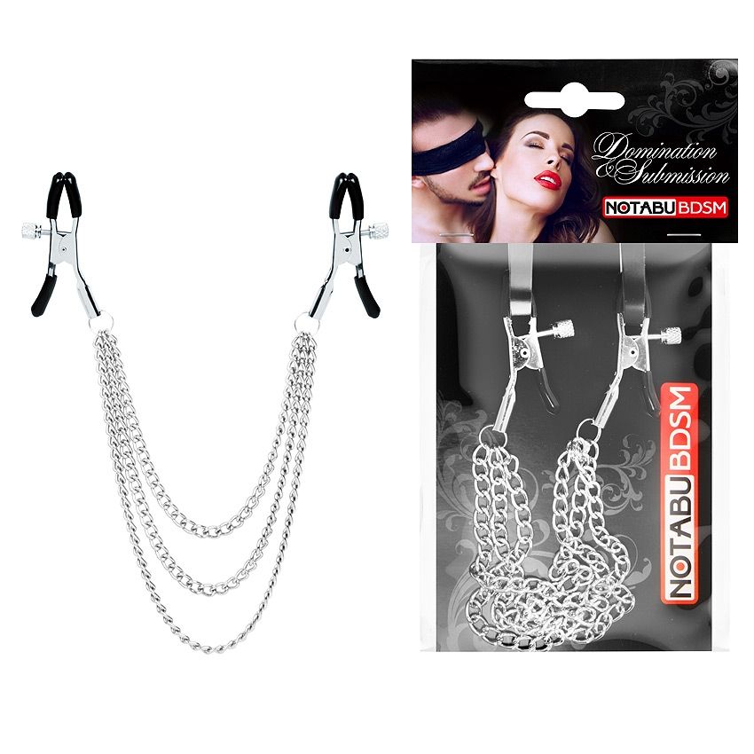 Оригинальные зажимы на соски с тройной цепочкой 2