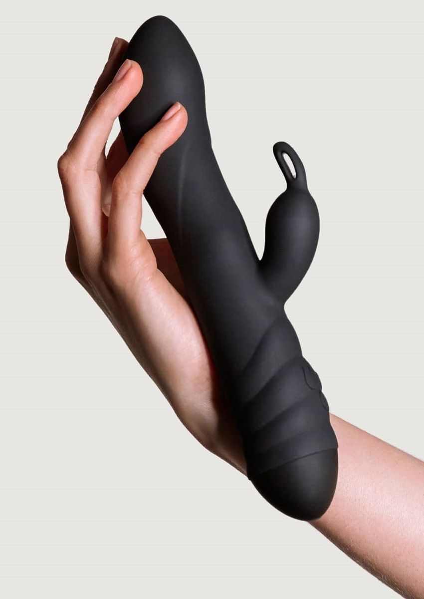 Черный вибратор с клиторальным стимулятором Twister - 23 см. 3