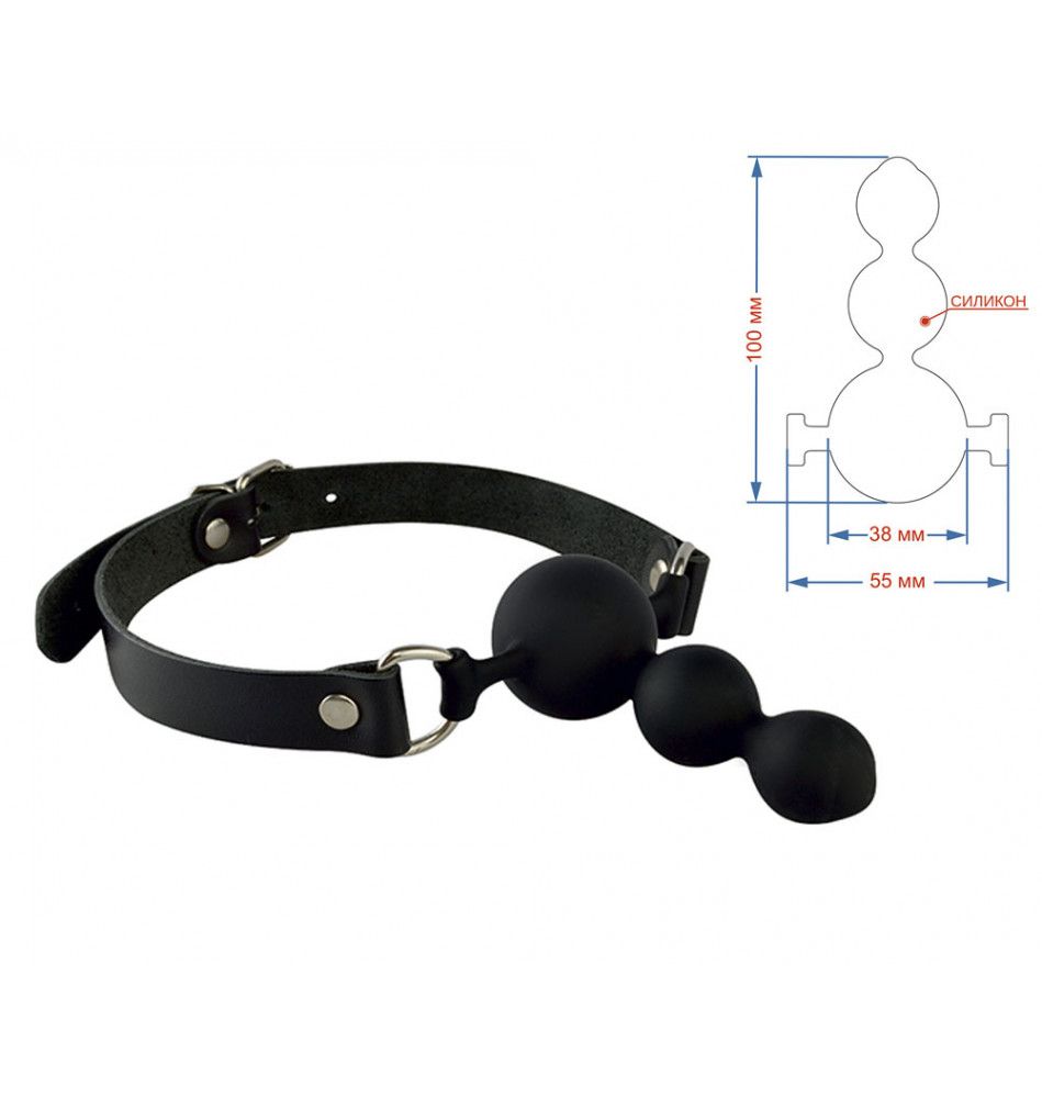 Черный кляп-пробка на регулируемых ремешках 2