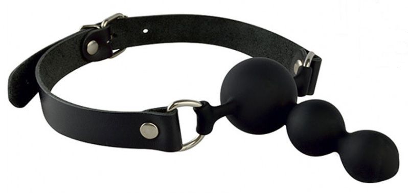 Черный кляп-пробка на регулируемых ремешках 1