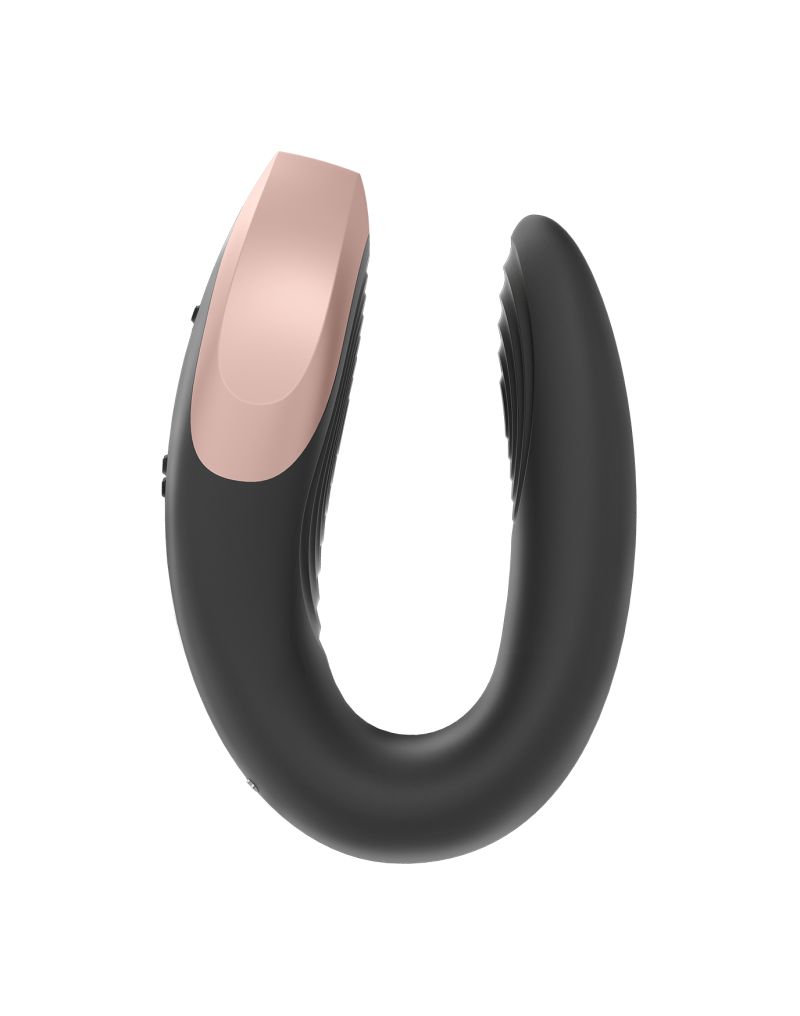 Черный  вибратор для пар Double Love с возможностью управления через пульт и приложение 3