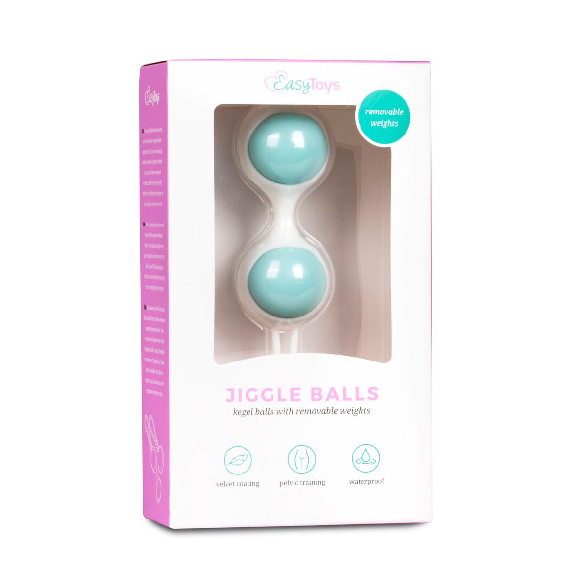 Бело-голубые вагинальные шарики Jiggle Balls 3