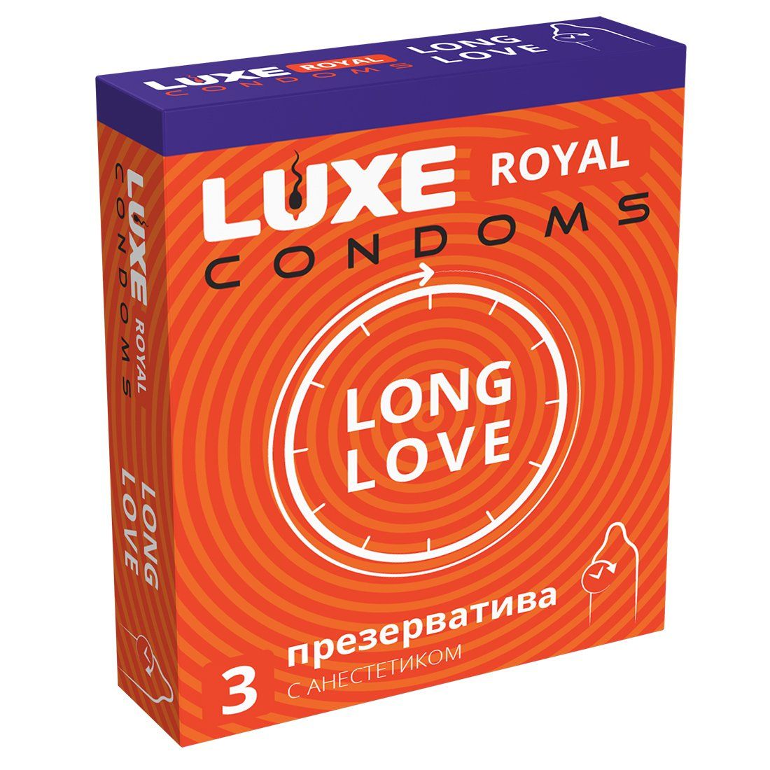 Презервативы с продлевающим эффектом LUXE Royal Long Love - 3 шт. 1