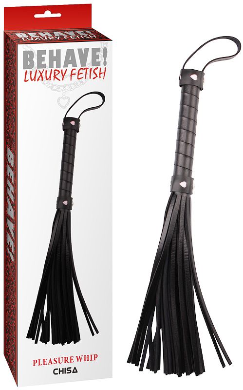 Черная многохвостая плеть Pleasure Whip - 46 см. 2