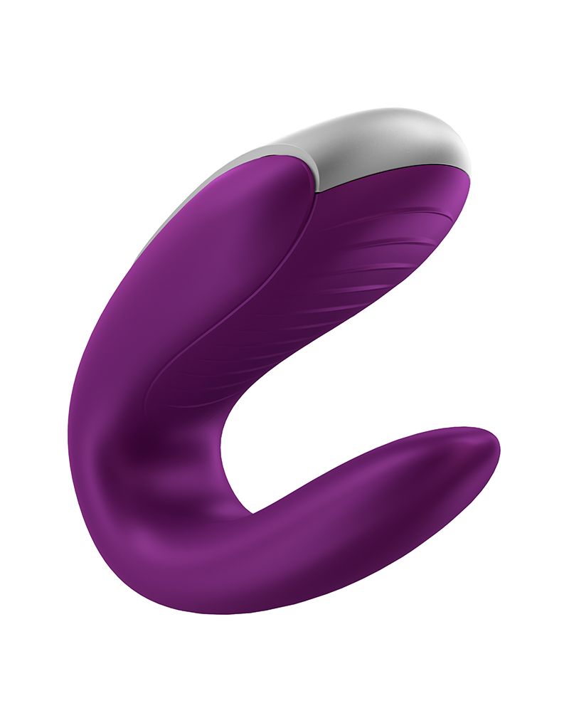 Фиолетовый вибромассажёр для пар Satisfyer Double Fun 5