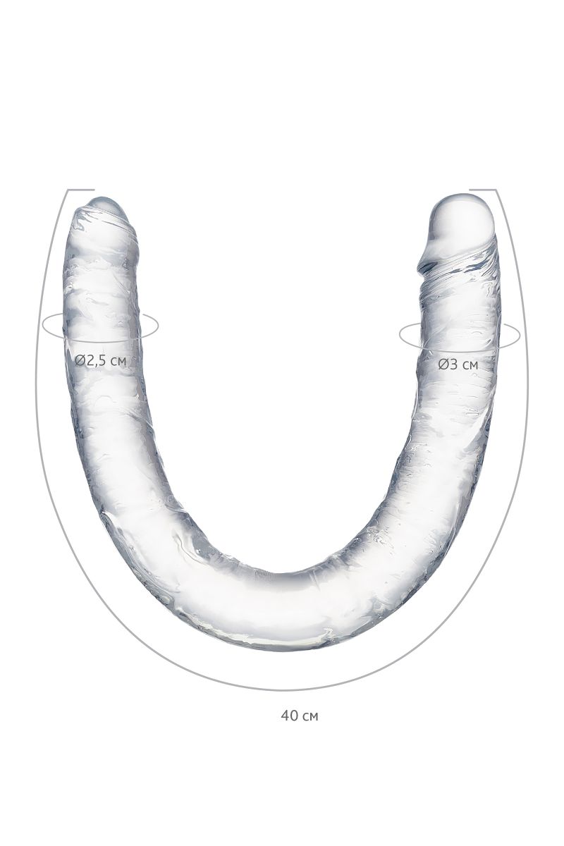 Прозрачный двухсторонний фаллоимитатор Double Dildo - 40 см. 9