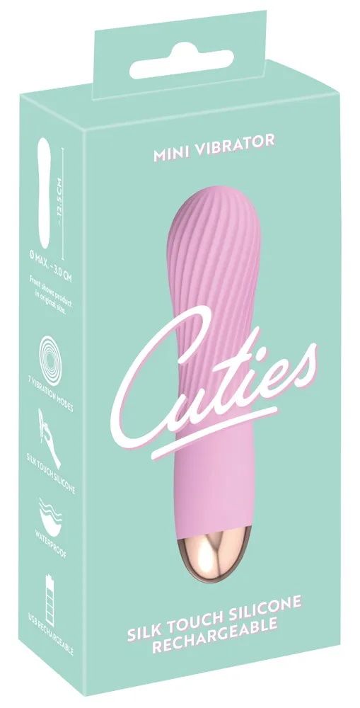 Розовый мини-вибратор Cuties 2.0 - 12,5 см. 4