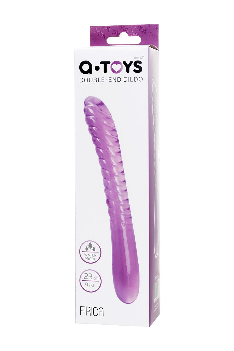 Фиолетовый двусторонний фаллоимитатор Frica - 23 см. 6