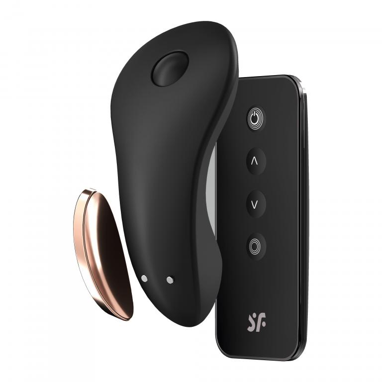 Чёрный вибромассажер в трусики Little Secret 1