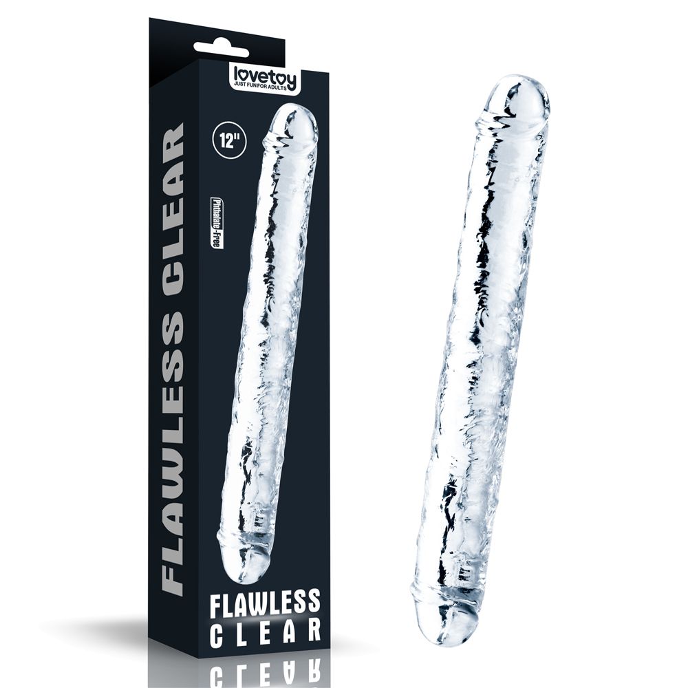 Прозрачный двусторонний фаллоимитатор Flawless Clear Double Dildo - 30 см. 2