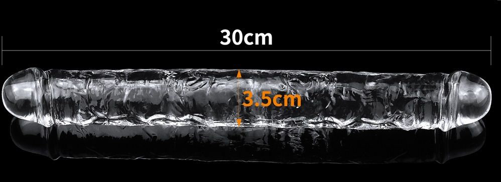 Прозрачный двусторонний фаллоимитатор Flawless Clear Double Dildo - 30 см. 5
