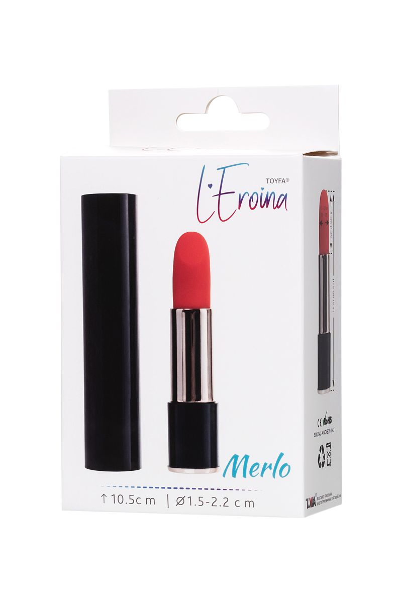 Красный мини-вибратор в виде помады Merlo - 10,5 см. 7
