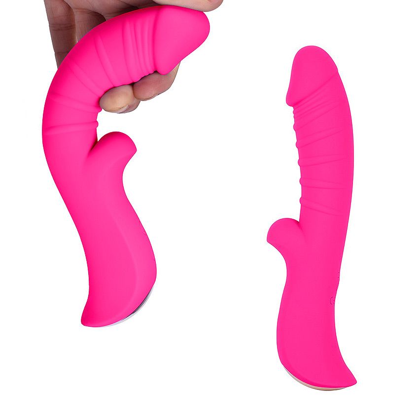 Ярко-розовый вибромассажер 5" Silicone Wild Passion - 19,1 см. 5