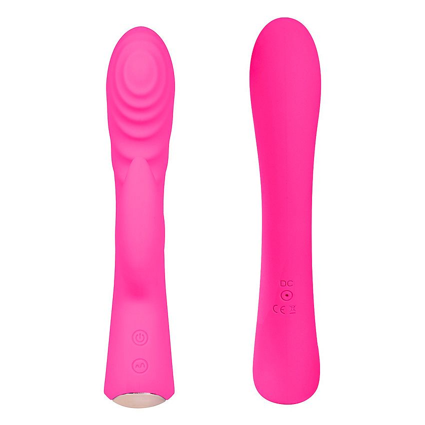 Ярко-розовый вибромассажер-кролик 5" Silicone Ripple Passion - 19,1 см. 4