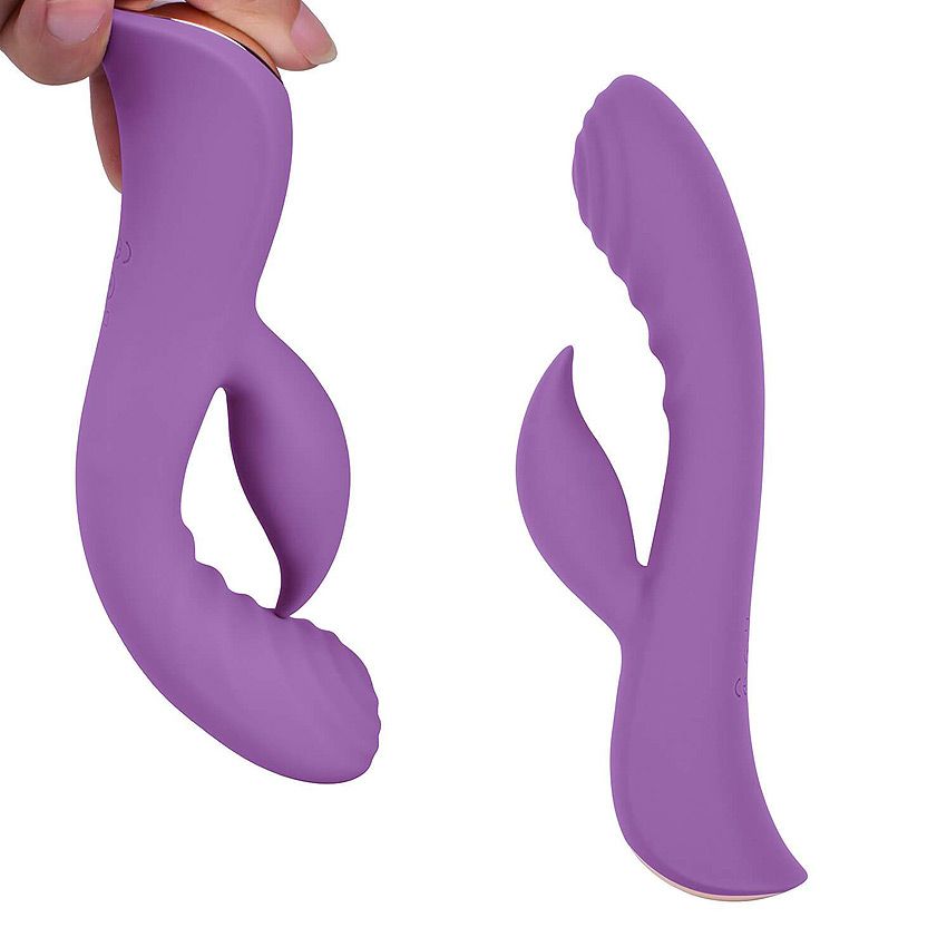 Фиолетовый вибромассажер-кролик 5" Silicone Ripple Passion - 19,1 см. 4