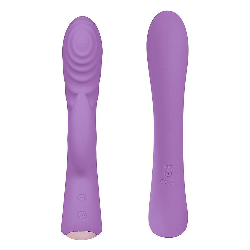Фиолетовый вибромассажер-кролик 5" Silicone Ripple Passion - 19,1 см. 5