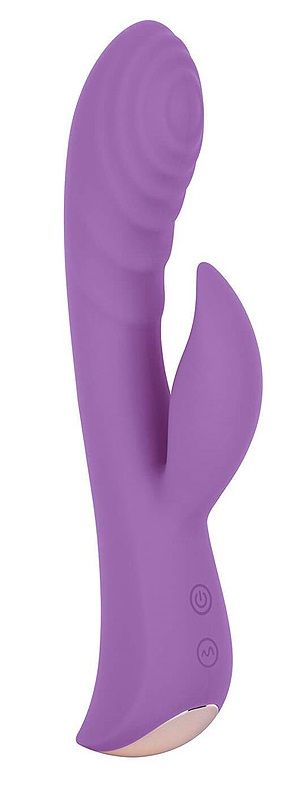 Фиолетовый вибромассажер-кролик 5" Silicone Ripple Passion - 19,1 см.
