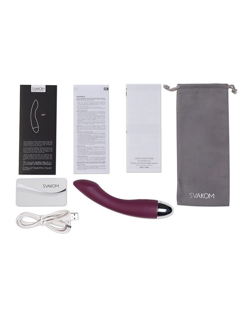 Фиолетовый изогнутый вибратор Amy - 17 см. 5