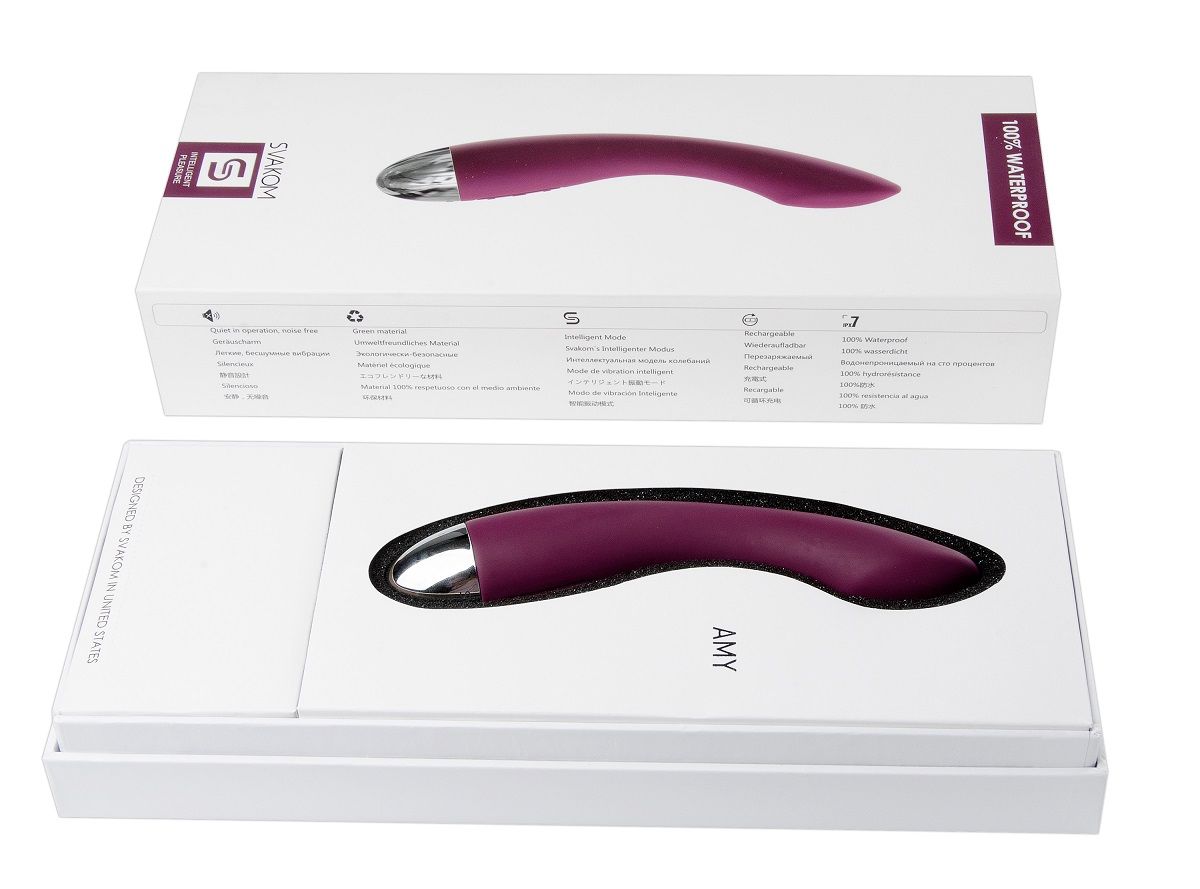 Фиолетовый изогнутый вибратор Amy - 17 см. 6