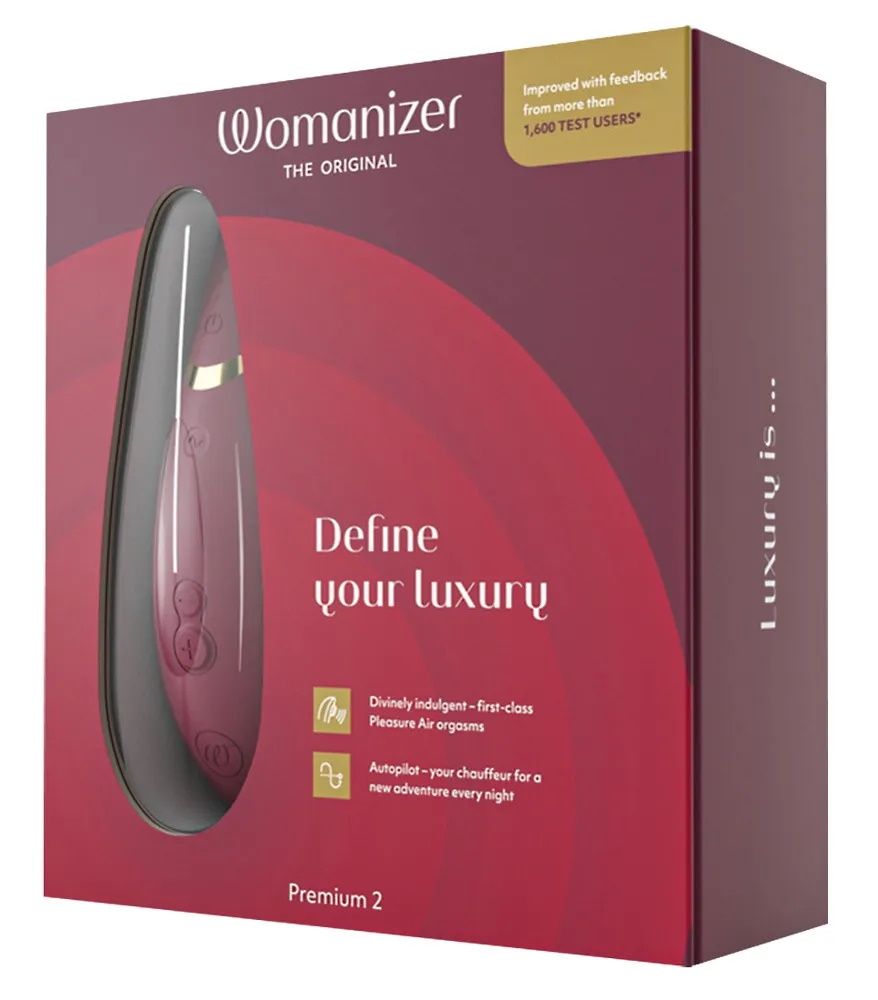 Бордовый клиторальный стимулятор Womanizer Premium 2 6