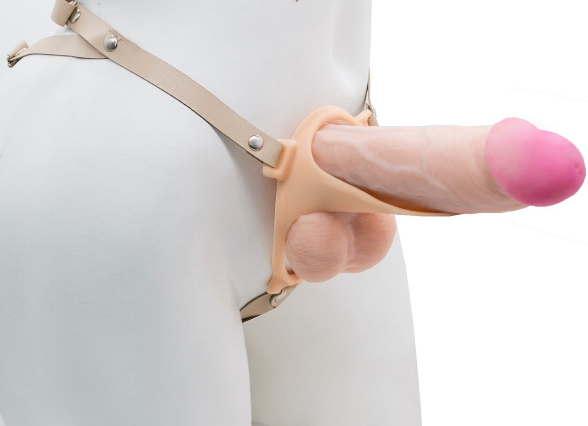 Телесный эректор-ложечка с фиксацией на ремешках MEN STYLE 9