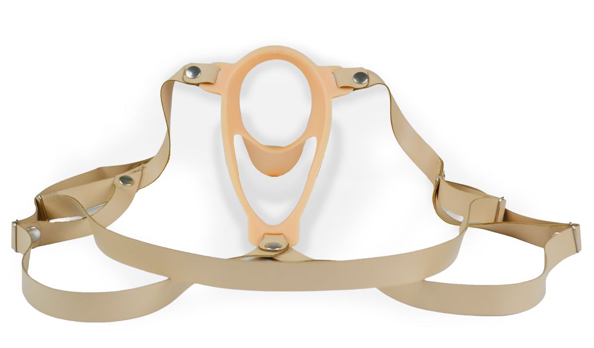 Телесный эректор-ложечка с фиксацией на ремешках MEN STYLE 1