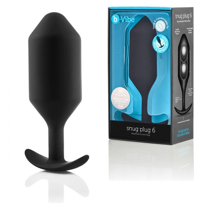 Черная анальная пробка для ношения B-vibe Snug Plug 6 - 17 см. 2