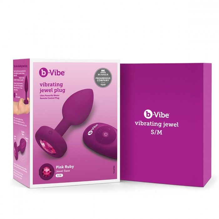 Ярко-розовая анальная вибровтулка с кристаллом Vibrating Jewel Plug S/M - 10 см. 5