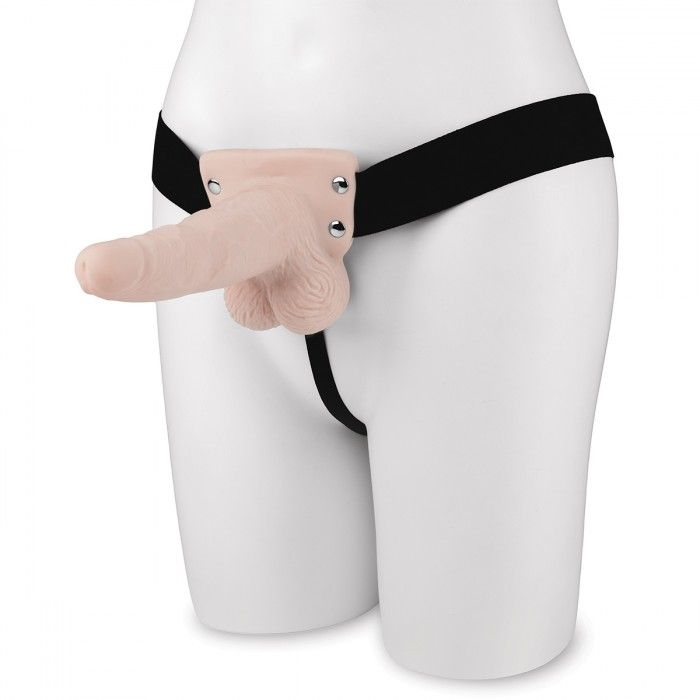 Телесный перезаряжаемый вибрострапон - 18 см. 3